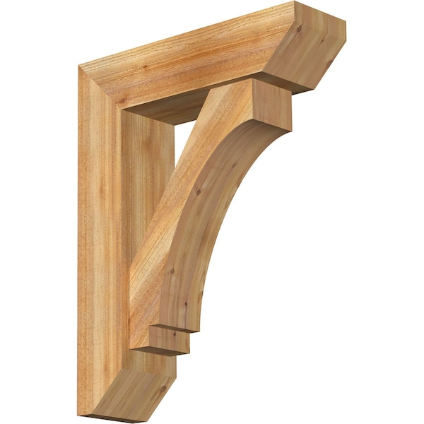 Ekena Millwork Imperial Slat Rough Sawn Bracket w/ Offset Brace, Western Red Cedar, 8"W x 28"D x 36"H BKT0806X28X36IMP06RWR - main